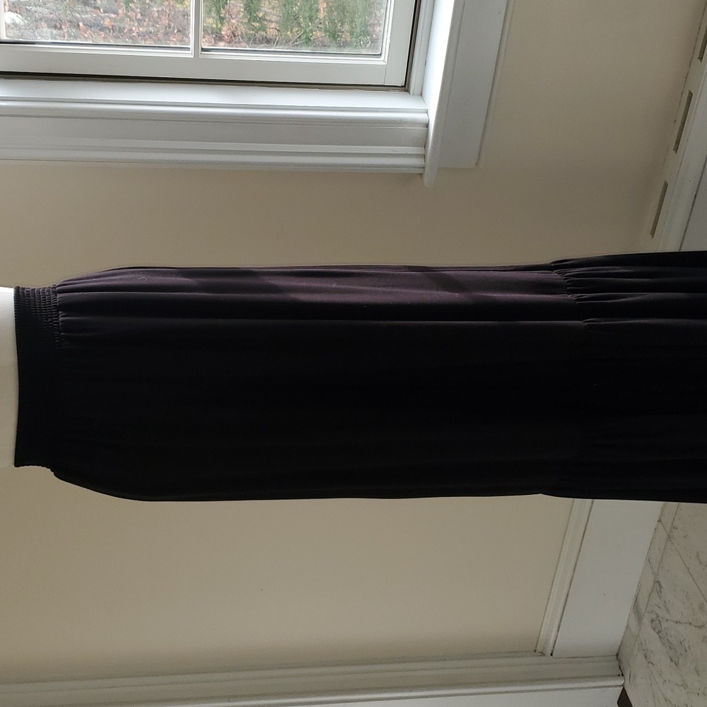 INC Exotic Escape pant, size M, NWT,  Black,  wide leg, elastic waist.